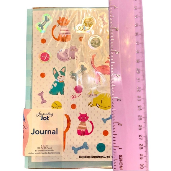🐾PETS Journal Notebook + Cat & Dog Stickers + Gem Sparkle PEN Notepad NWT - Picture 10 of 12
